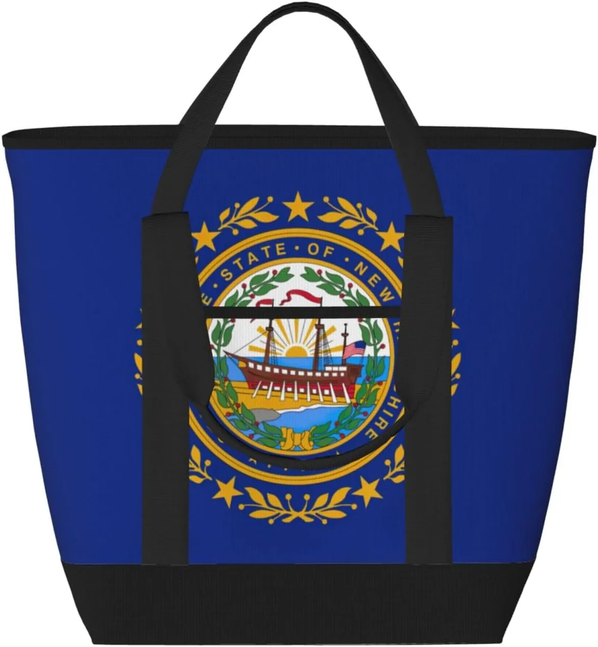 New Hampshire state flag Ladies beach bag insulation cooling bag reusable insulation lunch bag suitable for office