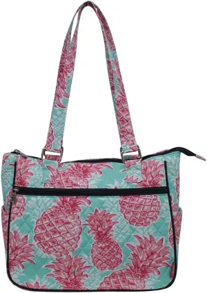 NGIL Quilted Cotton Shoulder Bag (Southern Summer Pineapple Navy)