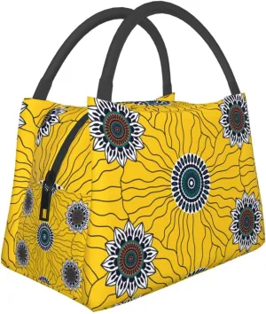 Noble Abstract Sunflowers Lunch Bag for Women Men Adult Portable Insulated Lunch Box Tote Bag Reusable Travel Work Leakproof Thermal Cooler Lunch Snack Bags for Outdoor Office Picnic Camping