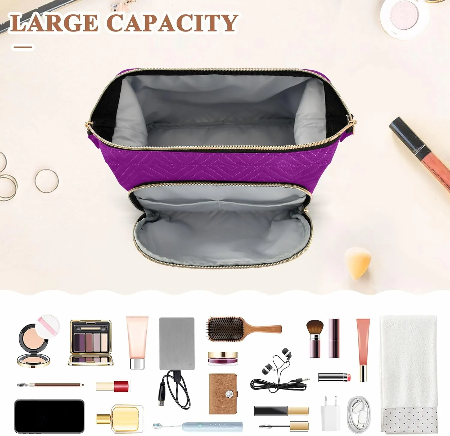 ODAWA Patriarch Cosmetic Bags Travel Toiletry Bag Makeup Cosmetic Bags Makeup Bag Travel Cosmetic Bag Toiletry Bag Organizer Pouch