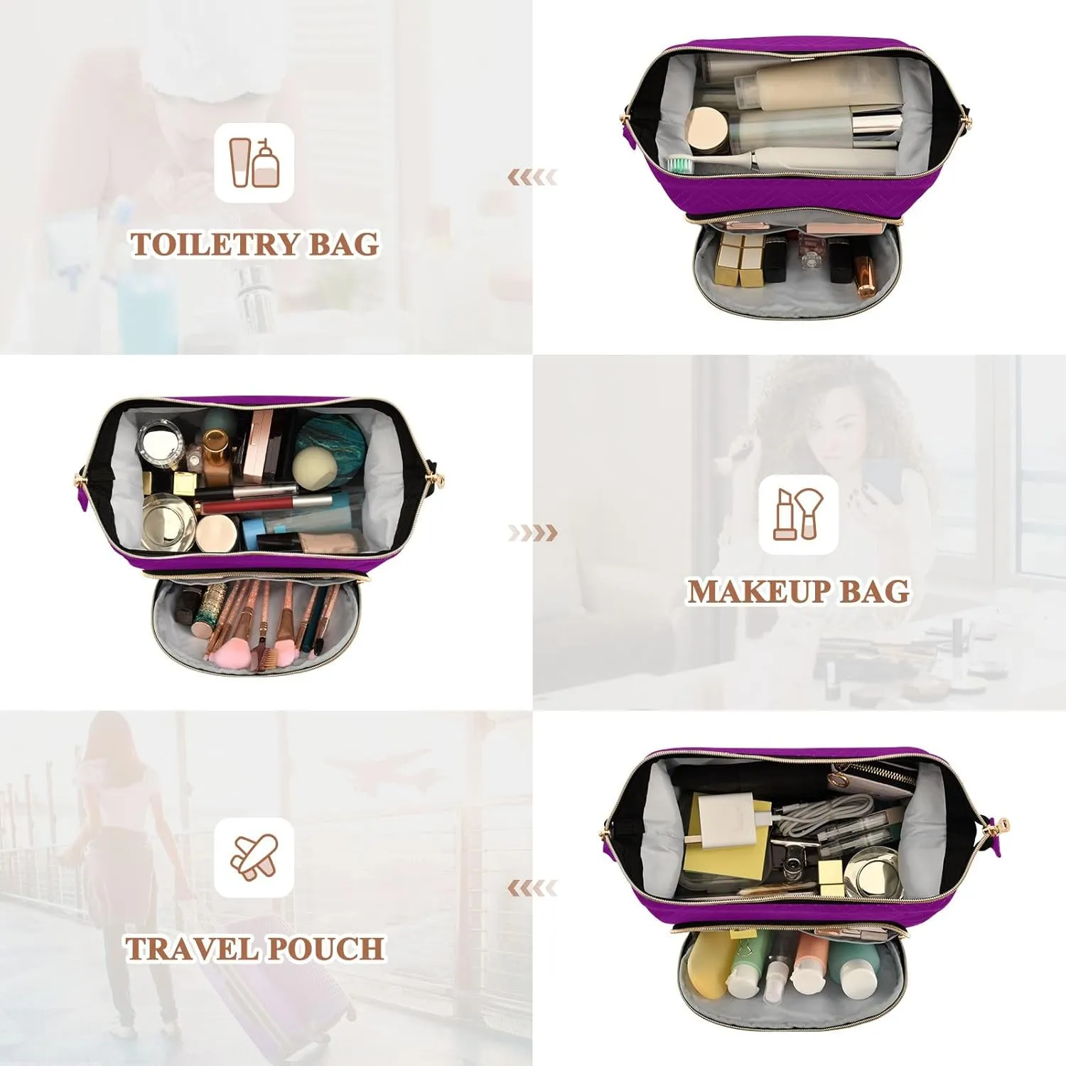 ODAWA Patriarch Cosmetic Bags Travel Toiletry Bag Makeup Cosmetic Bags Makeup Bag Travel Cosmetic Bag Toiletry Bag Organizer Pouch