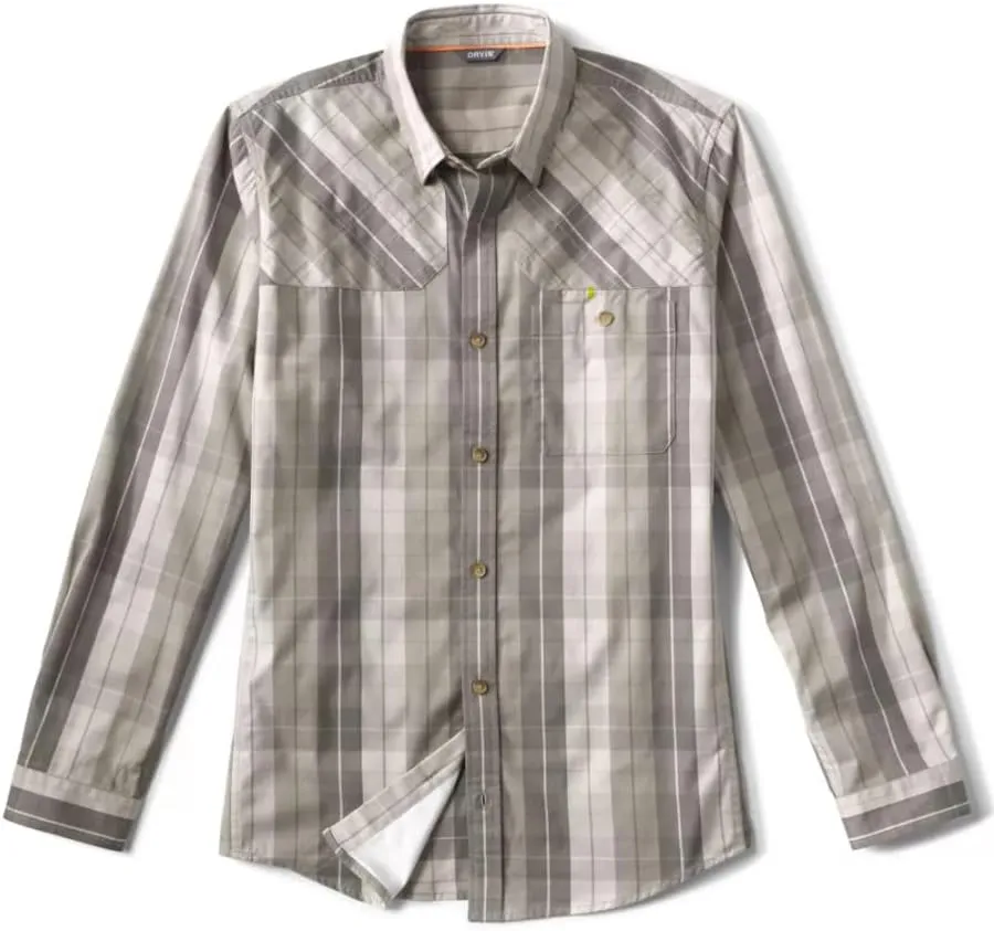Orvis Men’s Midweight Shooting Shirt - Mens Button Down Long Sleeve Shirts with Ambidextrous Quilted Shooting Patches