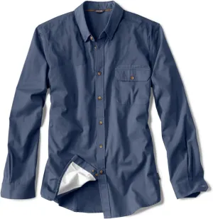 Orvis Men’s Midweight Shooting Shirt - Mens Button Down Long Sleeve Shirts with Ambidextrous Quilted Shooting Patches
