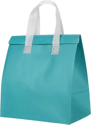 PATIKIL Insulated Take Away Bags, 25 Pcs Insulation Cooler Bag Grocery Thermal Bags 11.8 x 7.9 x 12.6 Inch for Hot Cold Frozen Food Delivery, Blue