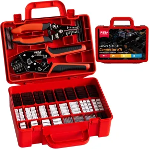 PEBA Crimping Tool Kit - 26 Types JST-XH & Dupont Connectors, Micro Connector Crimper 32-20 AWG for 3.0mm, 2.54mm, 2.5mm, 2.0mm Pitch JST, Dupont, MolexTE Open Barrel Terminals