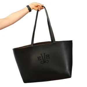 Personalized Bridesmaid Gift Leather Tote Bag, Custom Gift for Her, Leather Shoulder Bag, Bridesmaid Proposal Gift Idea, Zipper Tote Bag
