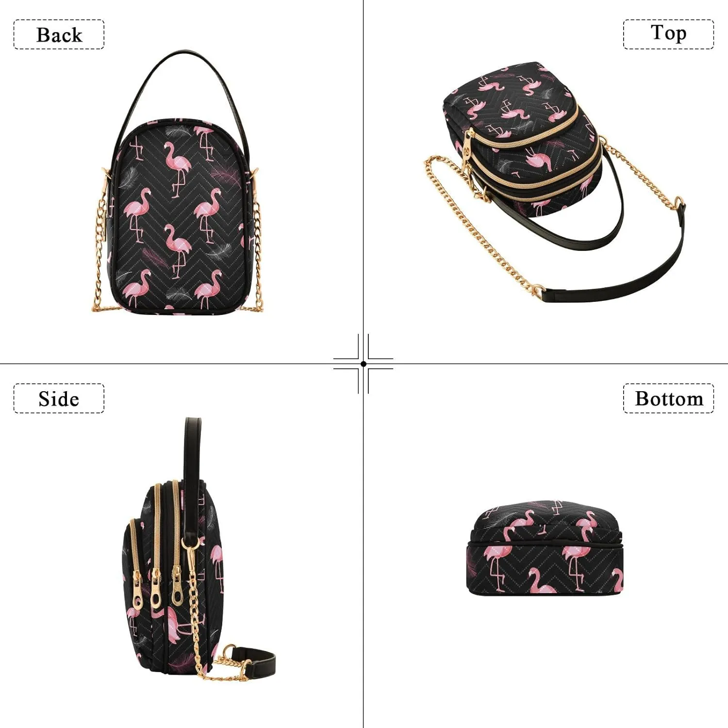 Phone Purse Women Small Cell Wallet Crossbody Bags Women's Mini Shoulder Bag Black Paisley Petals