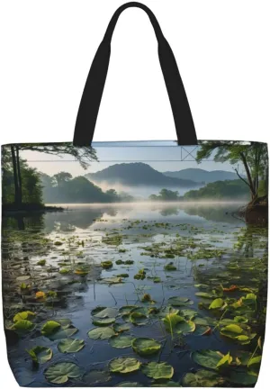 Pigment Print Tote Bag Shoulde Bag Handbag Grocery Bags Reusable For Office Shopping Travel Casual Work Holiday