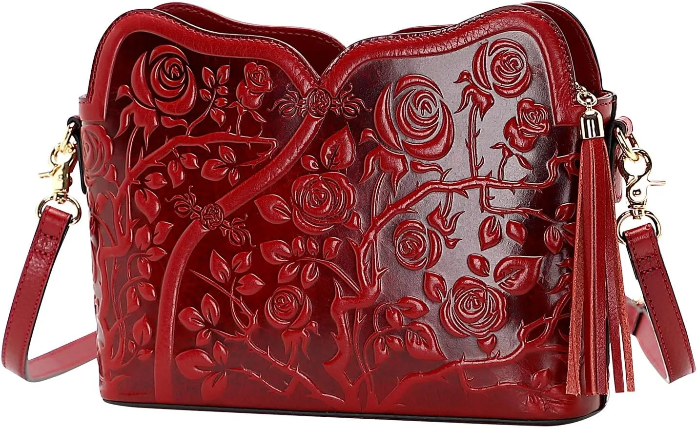 PIJUSHI Designer Leather Handbags for Women Ladies Floral Crossbody Shoulder Bags Clutch Purse