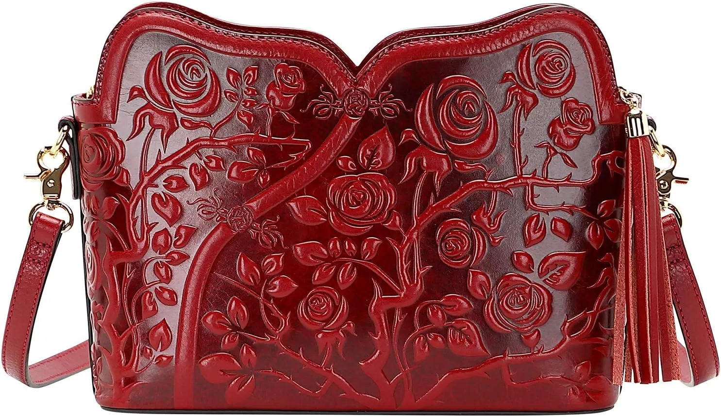 PIJUSHI Designer Leather Handbags for Women Ladies Floral Crossbody Shoulder Bags Clutch Purse