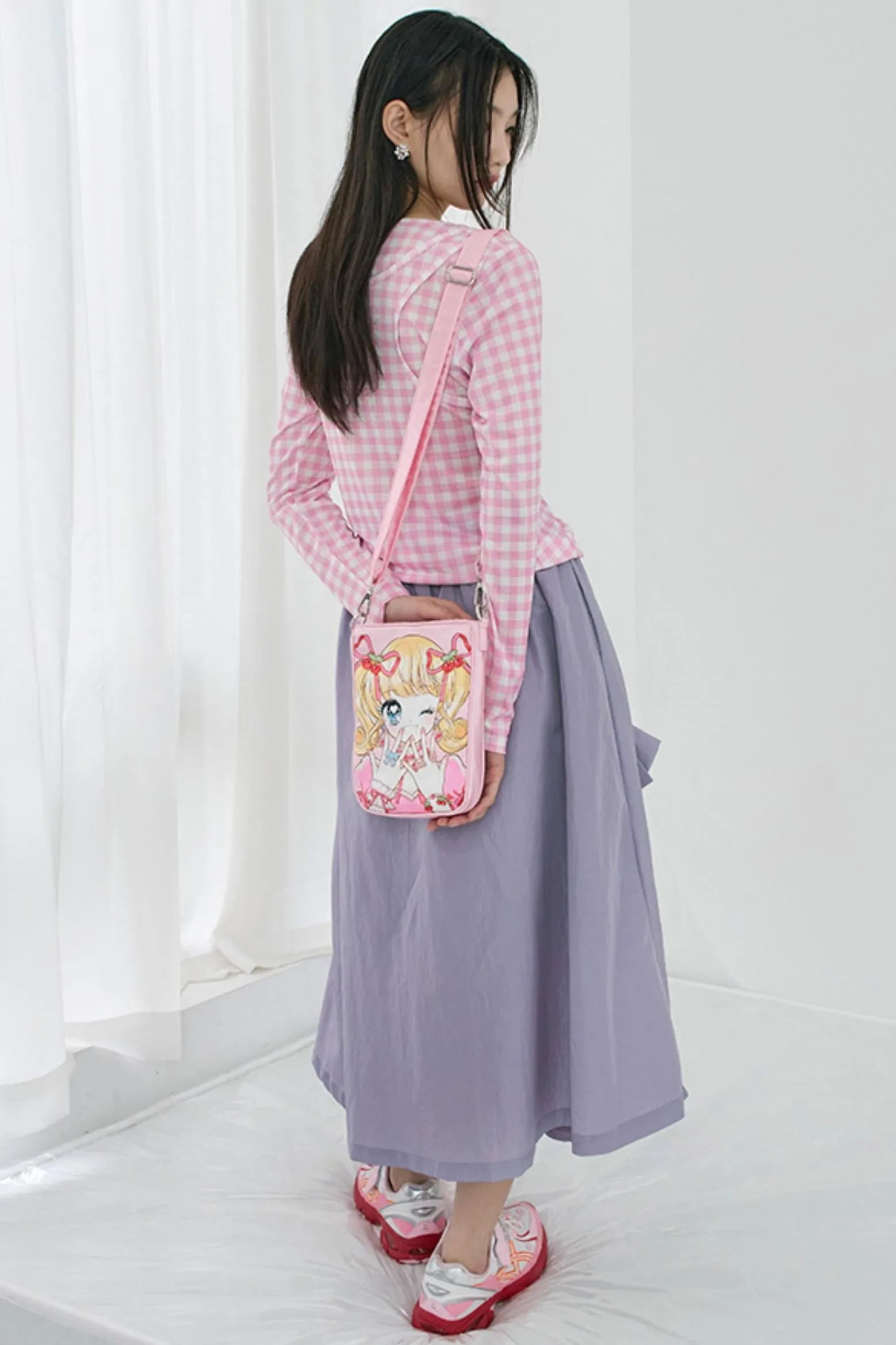 Pink Satin Crossbody Bag