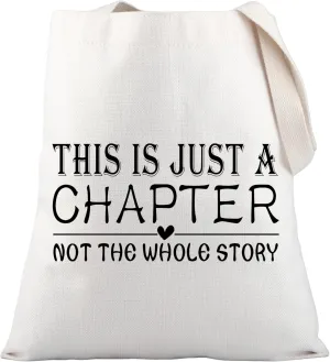 PLITI Reading Lover Tote Bag Bookworm Gift This Is Just A Chapter Not The Whole Story Inspirational Shoulder Bag For Bookish