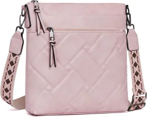 POIUGOYA Quilted Crossbody Bags for Women Trendy,Vegan Leather Medium Shoulder Handbags Travel Purse with RFID Card Slots