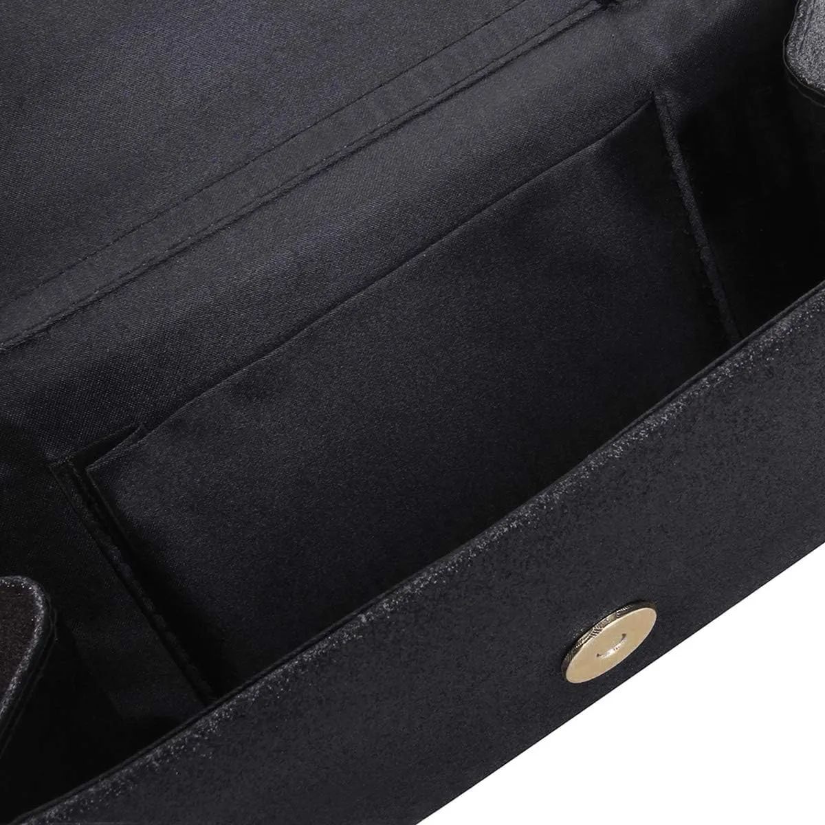 Premium Small Metallic Glitter Flap Clutch Evening Bag Handbag