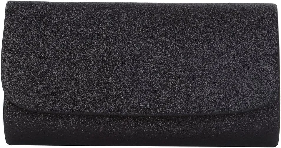 Premium Small Metallic Glitter Flap Clutch Evening Bag Handbag