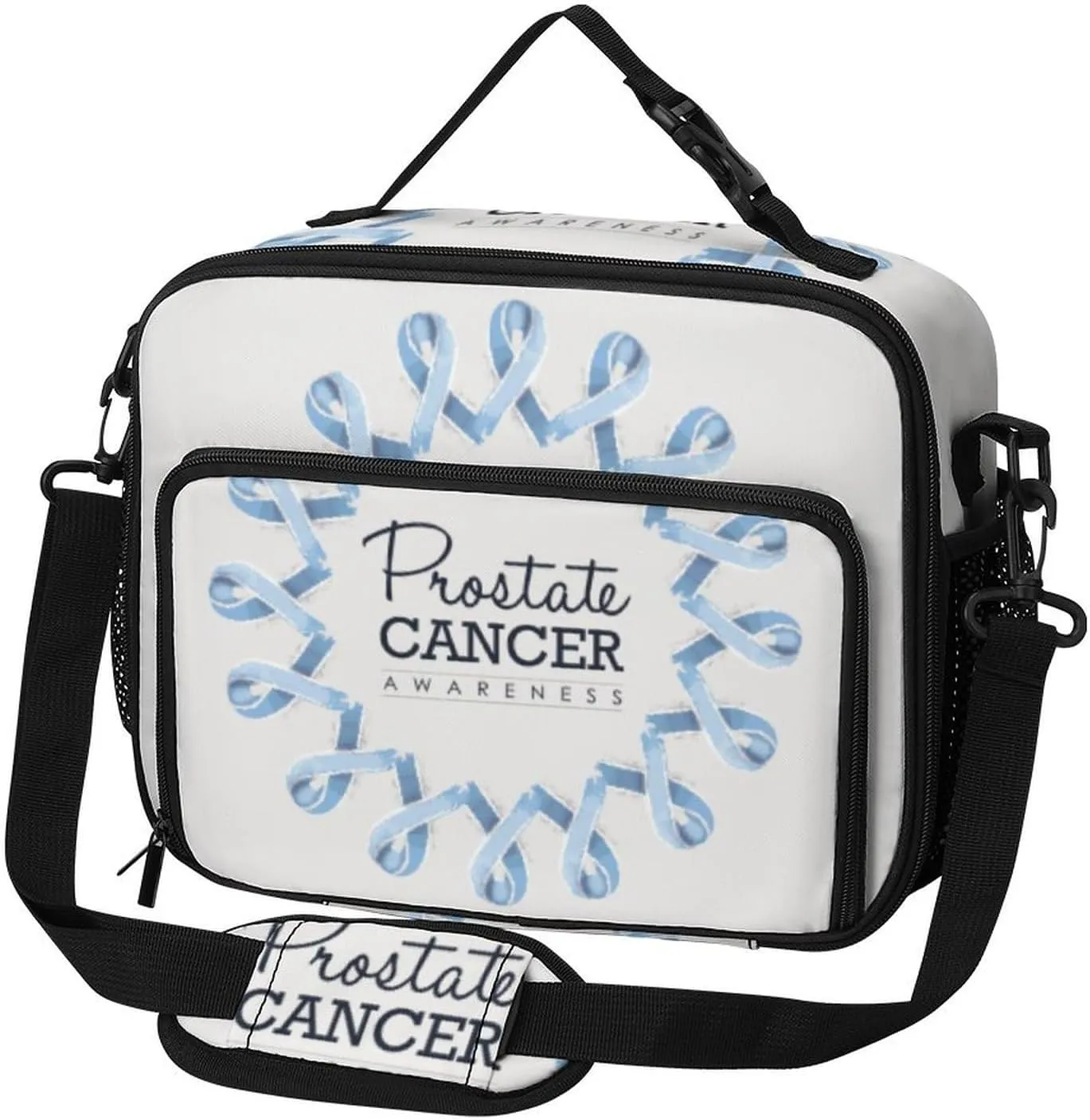 Prostate Cancer Awareness Month Lunch Bag Insulated Lunch Tote Shoulder Bag for Men Women Work Travel Picnic
