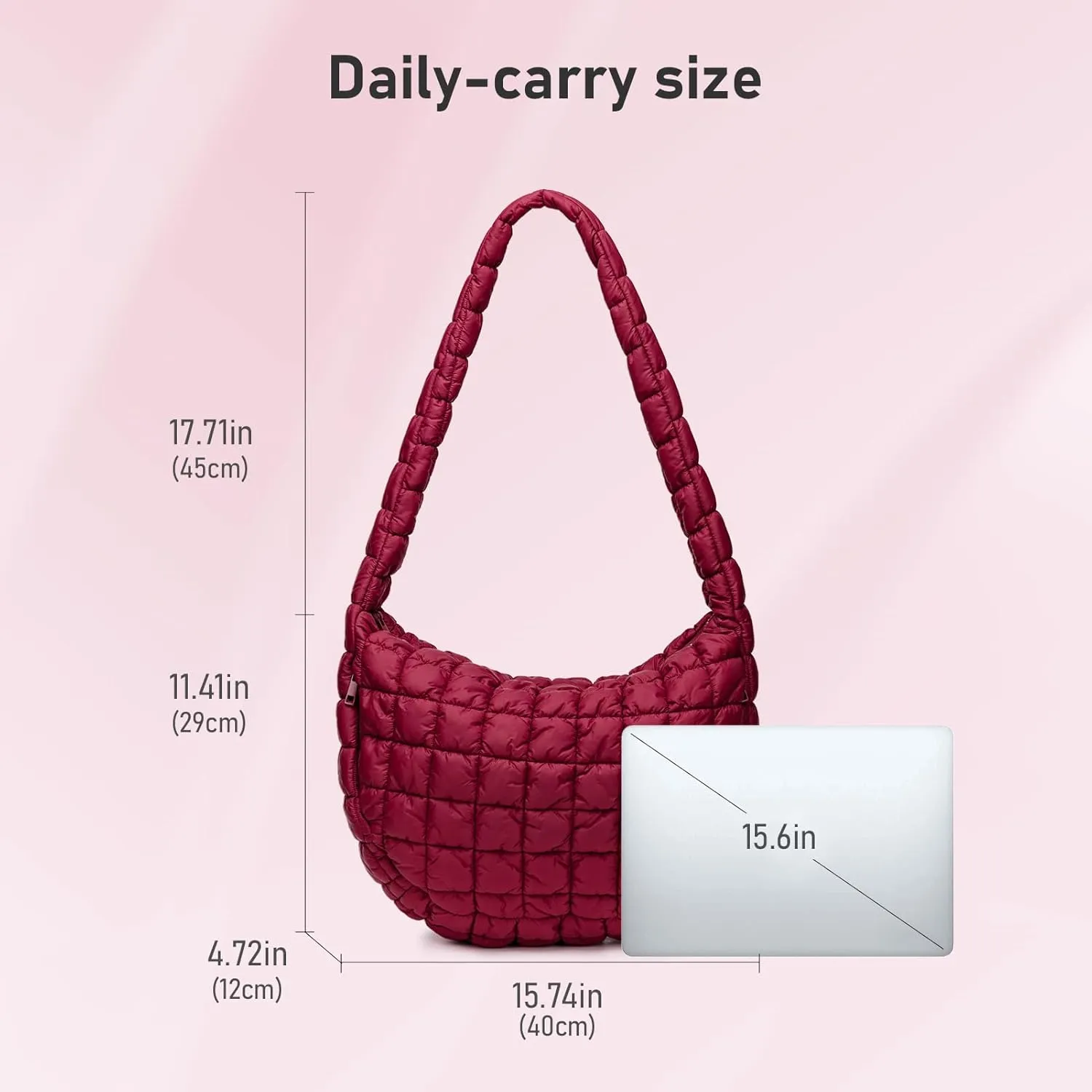 Puffer Bag for Women,Large Lightweight Quilted Tote Bag for Women Puffy Hobo Crossbody Handbags with Padding,Zip Pockets