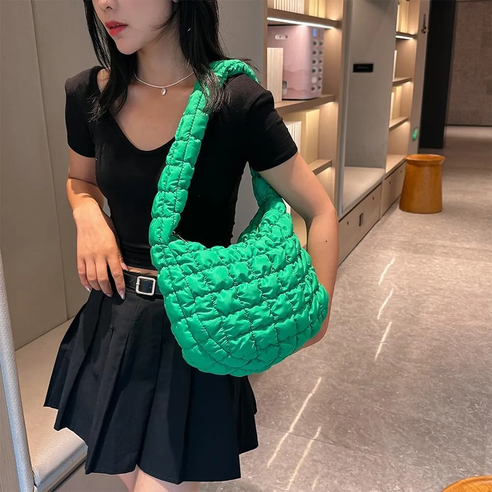 Puffer Tote Bag for Women Crossbody Bags Quilted Bags Fashion Cloud Large Hobo Quilted Handbags Puff Purse