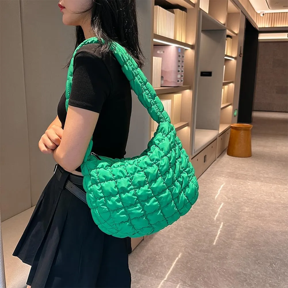 Puffer Tote Bag for Women Crossbody Bags Quilted Bags Fashion Cloud Large Hobo Quilted Handbags Puff Purse