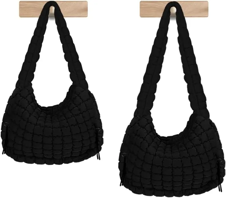 Puffer Tote Bag for Women Large Lightweight Crossbody Shoulder Bag Quilted Puffy Hobo Handbags