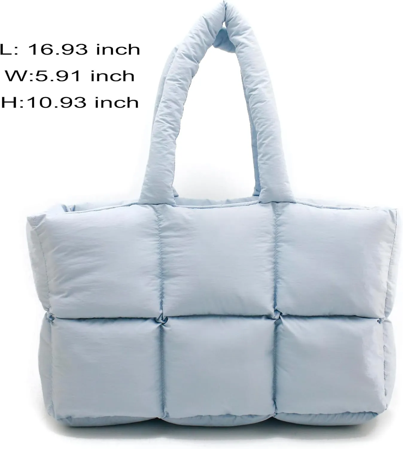 Puffer Tote Bag for Women, Large Puffy Tote Hobo Bag Quilted Handbag Lightweight Padding Satchel Purse Shopper Bags