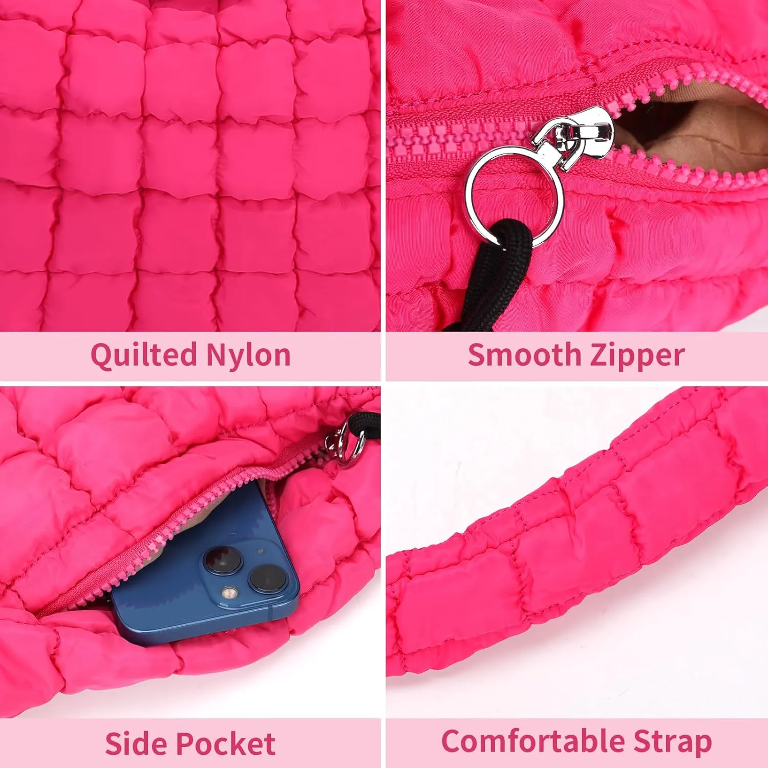 Puffer Tote Bag for Women Large Quilted Carryall Bag Soft Puffy Crossbody Lightweight Shoulder Handbags Work Travel