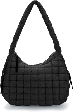 Puffer Tote Bag for Women Large Quilted Puffy Tote Bags Quilted Crossbody Bag Soft Puff Shoulder Bags Padding Hobo Bag