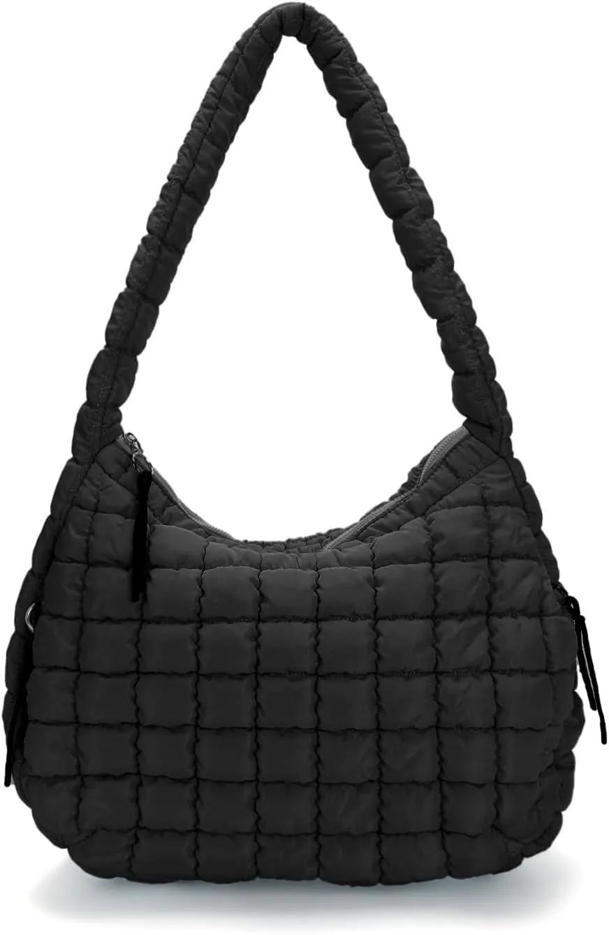 Puffer Tote Bag for Women Large Quilted Puffy Tote Bags Quilted Crossbody Bag Soft Puff Shoulder Bags Padding Hobo Bag
