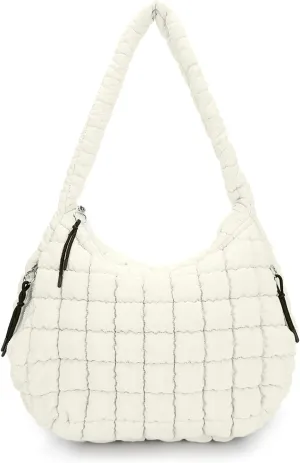 Puffer Tote Bag for Women Large Quilted Puffy Tote Bags Quilted Crossbody Bag Soft Puff Shoulder Bags Padding Hobo Bag