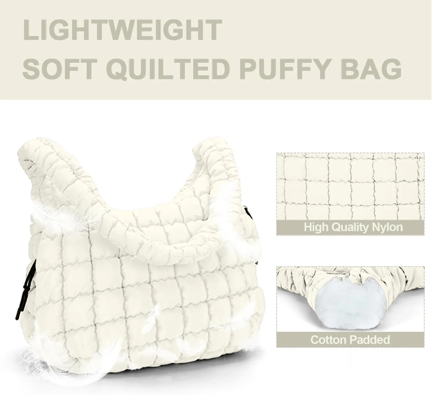 Puffer Tote Bag for Women Large Quilted Puffy Tote Bags Quilted Crossbody Bag Soft Puff Shoulder Bags Padding Hobo Bag