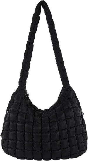 Puffer Tote Bag for Women Quilted Carryall Bags Large Crossbody Bag Puffy Shoulder Bag Lightweight Hobo Handbags