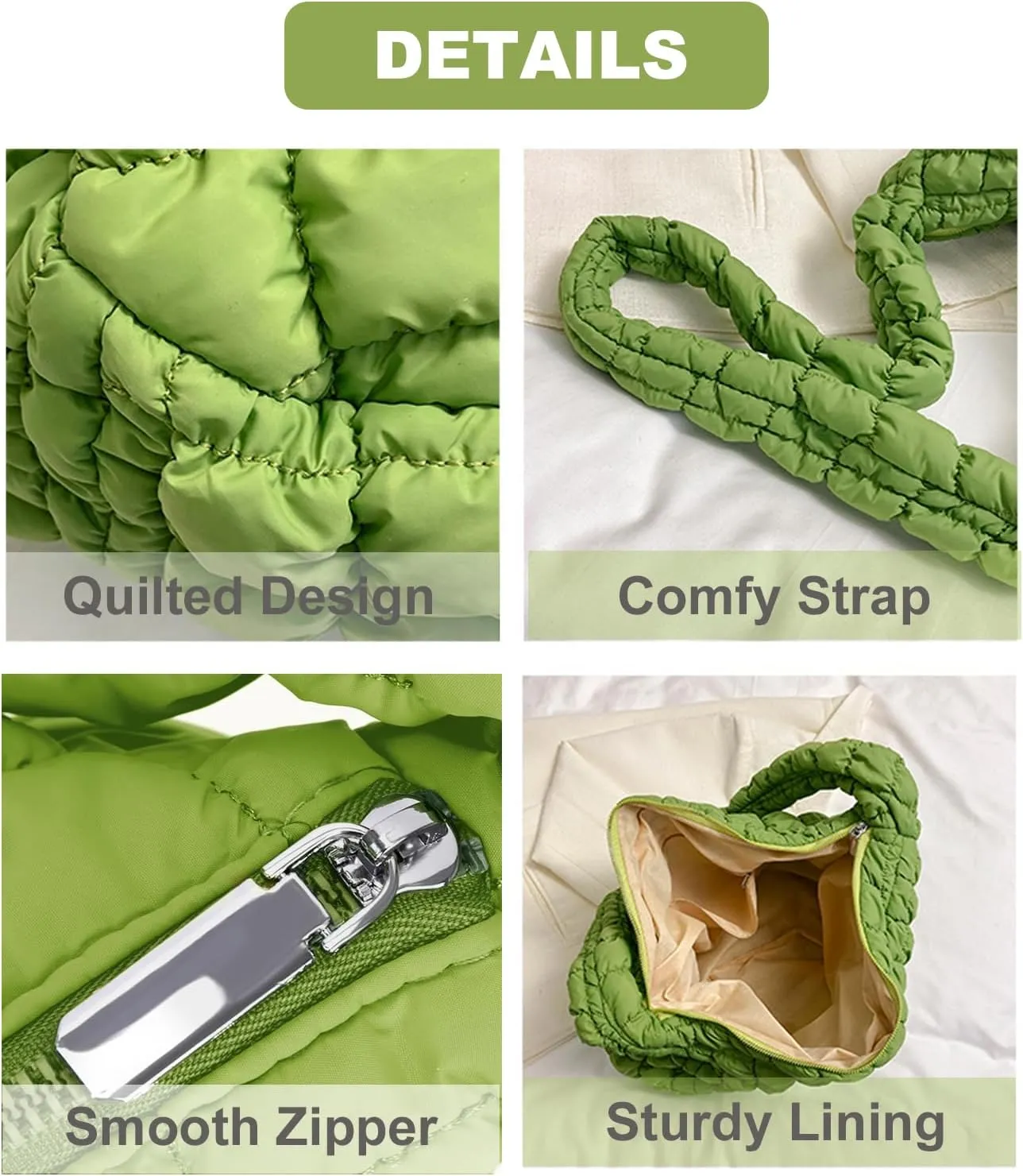 Puffer Tote Bag Quilted Bubble Bag Women Large Puffy Crossbody Cloud Padded Bag Hobo Shoulder Bags