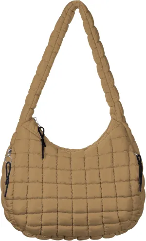 Puffer Tote Bag Quilted Tote Bag for Women Large Puffy Purse Lightweight Padding Cotton Crossbody Carryall Bag