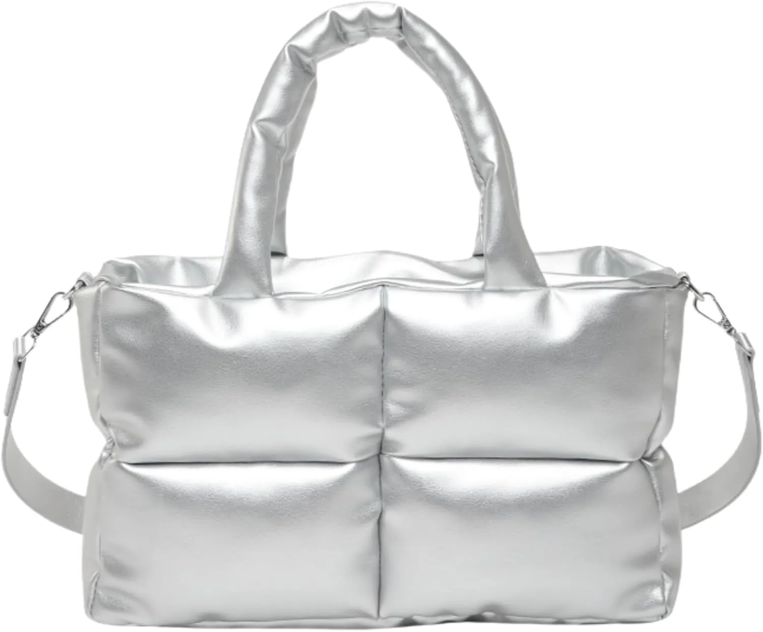 Puffy Handbags Tote Quilted Shoulder Crossbody Bag for Women Soft Vegan Leather Padded Purse