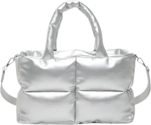 Puffy Handbags Tote Quilted Shoulder Crossbody Bag for Women Soft Vegan Leather Padded Purse