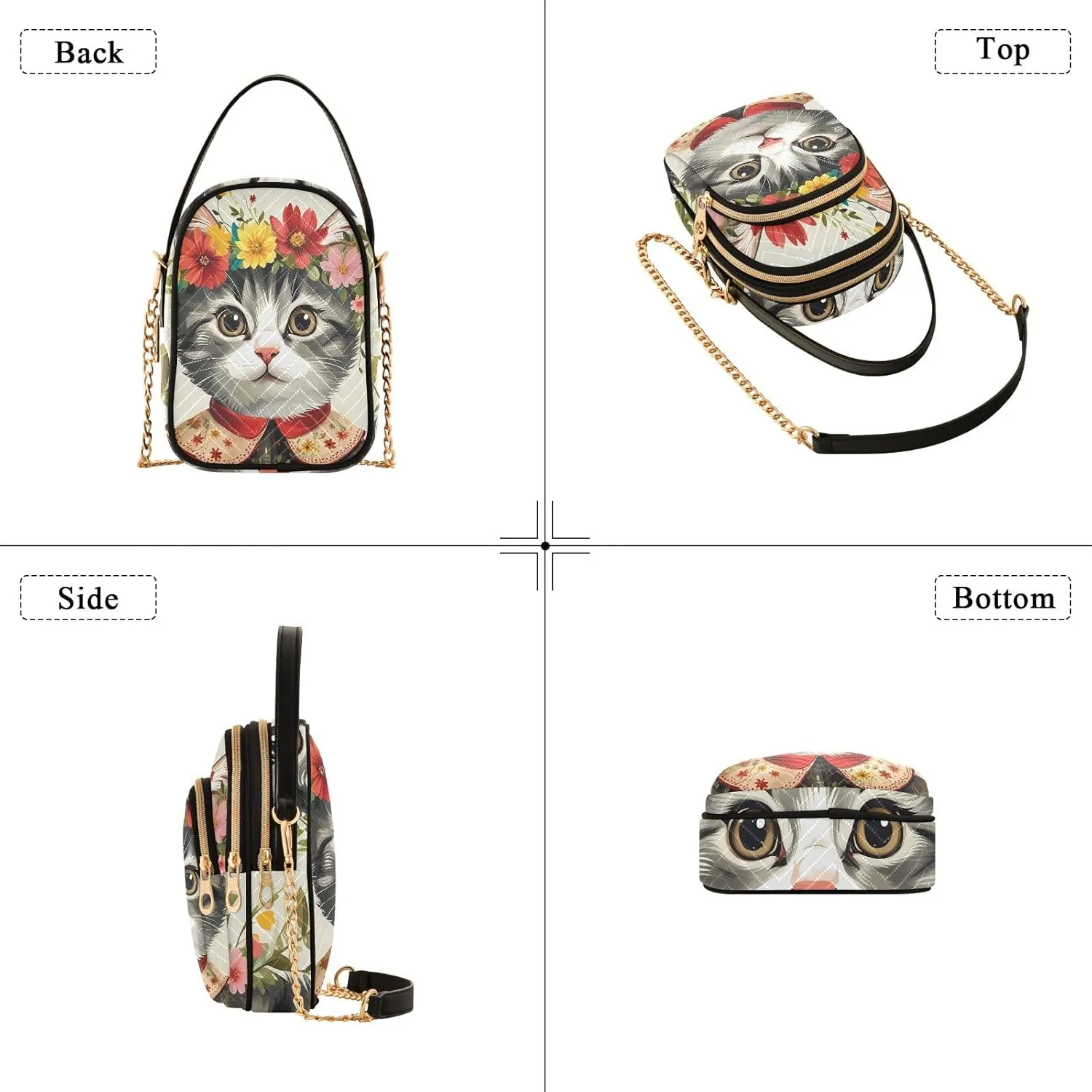 Quilted Crossbody Bag Small Shoulder Purse Women's Handbags Phone Purse with Chain