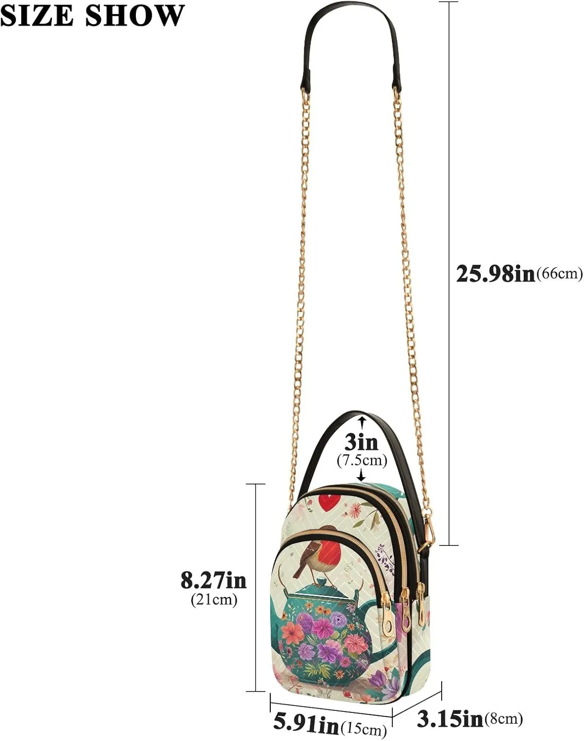 Quilted Crossbody Bag Small Shoulder Purse Women's Handbags Phone Purse with Chain
