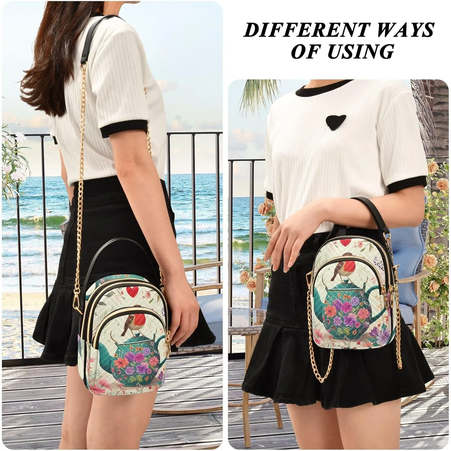 Quilted Crossbody Bag Small Shoulder Purse Women's Handbags Phone Purse with Chain