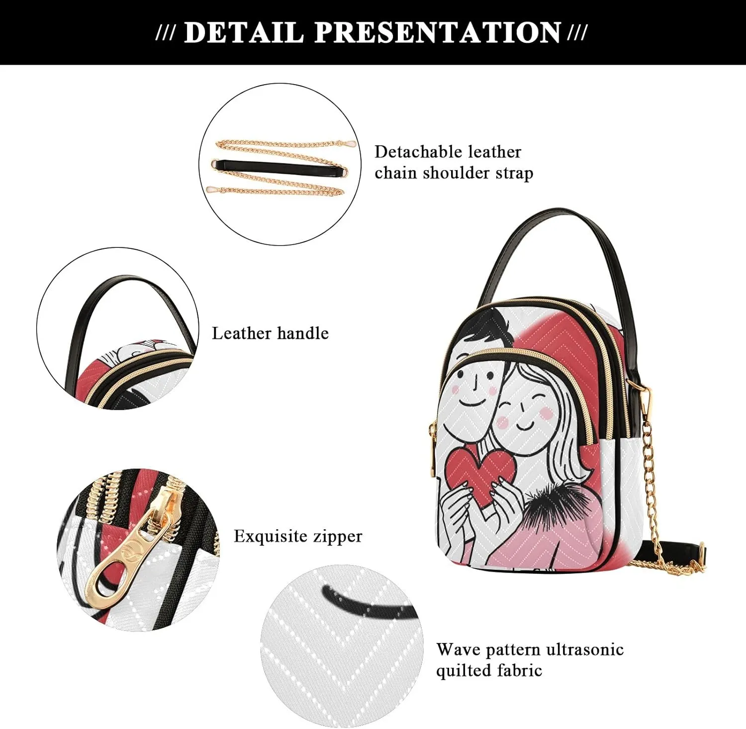 Quilted Crossbody Bag Small Shoulder Purse Women's Handbags Phone Purse with Chain