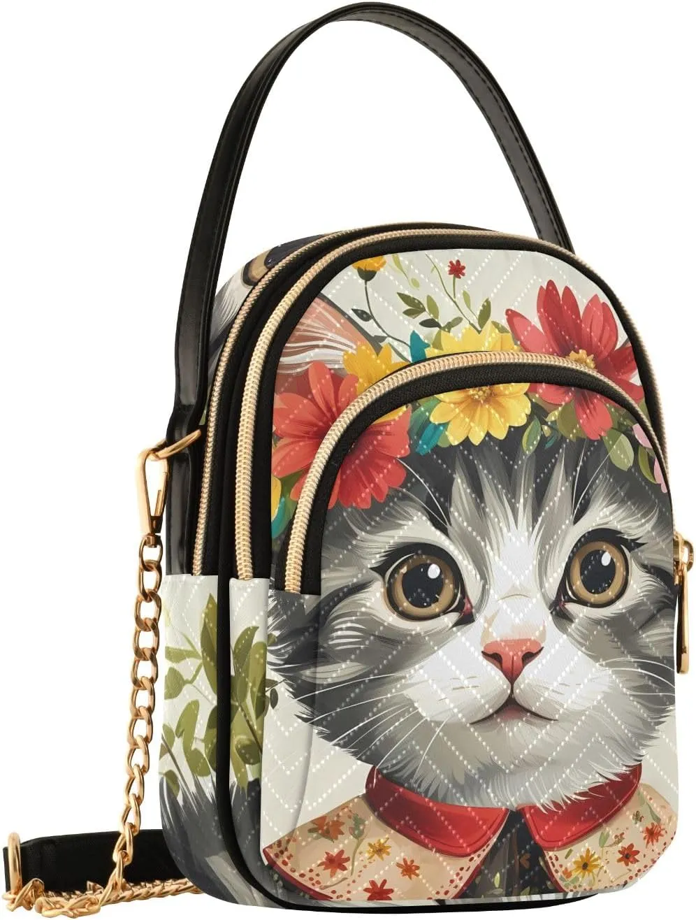 Quilted Crossbody Bag Small Shoulder Purse Women's Handbags Phone Purse with Chain