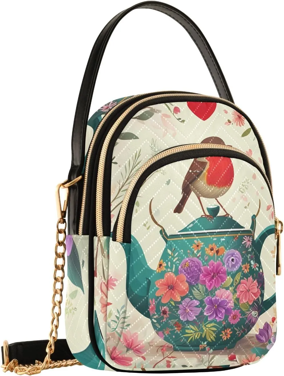 Quilted Crossbody Bag Small Shoulder Purse Women's Handbags Phone Purse with Chain