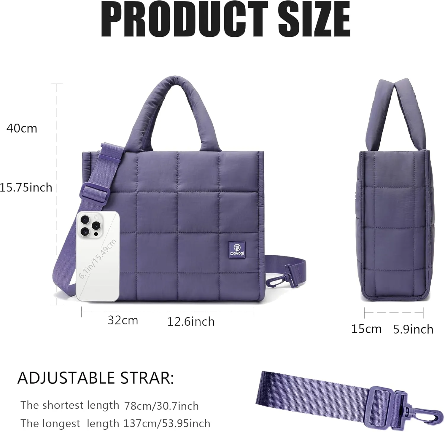 Quilted Crossbody Bags for Women - Small Tote Shoulder Puffer Weekender Overnight Handbag Organizer