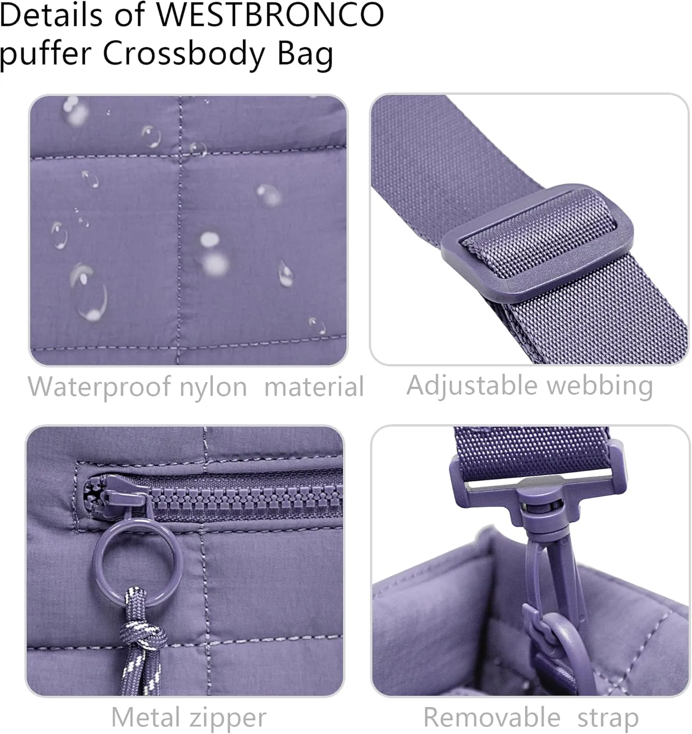 Quilted Crossbody Bags for Women - Small Tote Shoulder Puffer Weekender Overnight Handbag Organizer