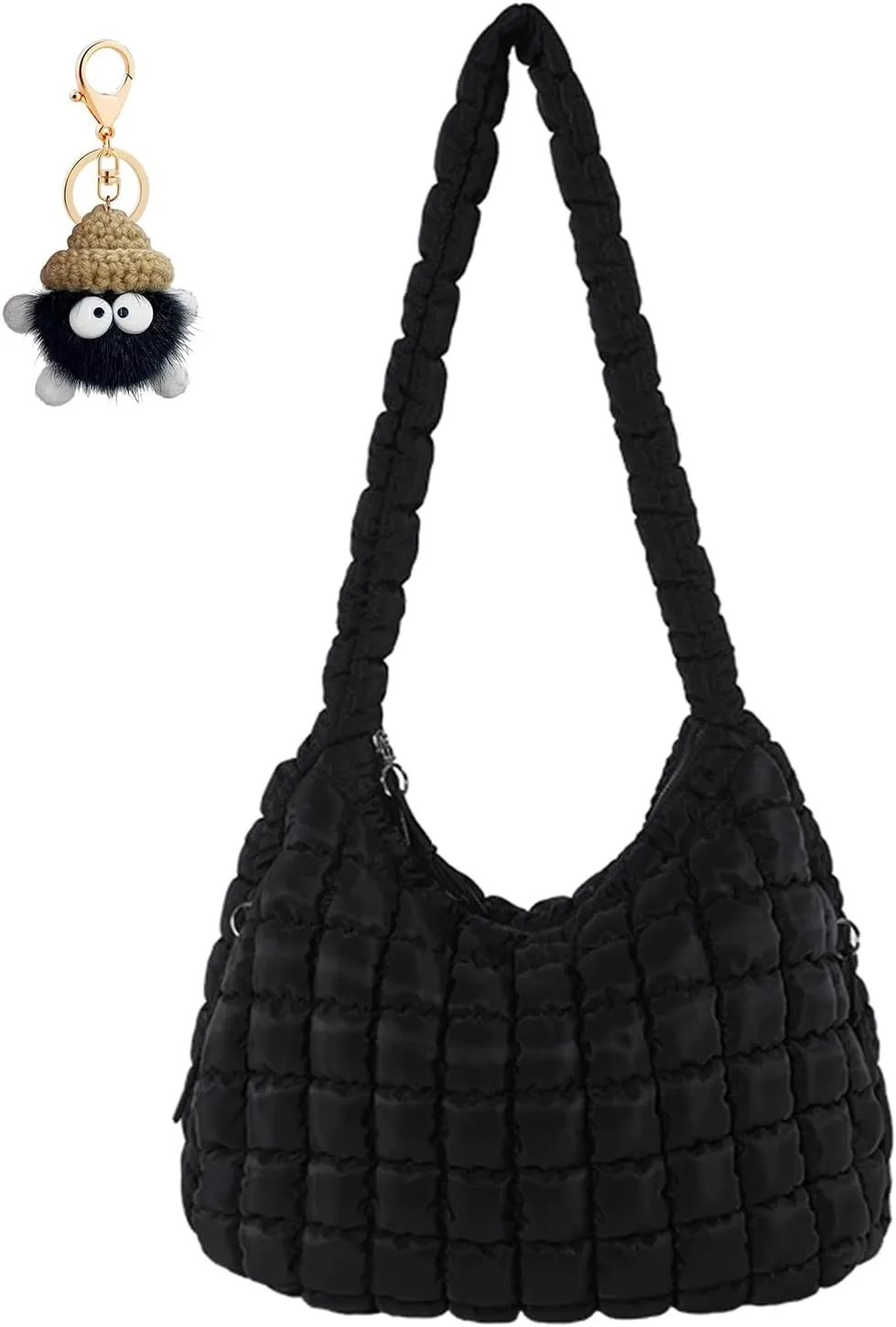 Quilted Puffer Tote Bag for Women Large Quilted Crossbody Bag Lightweight Nylon Puffy Hobo Shoulder Bag Puff Carryall