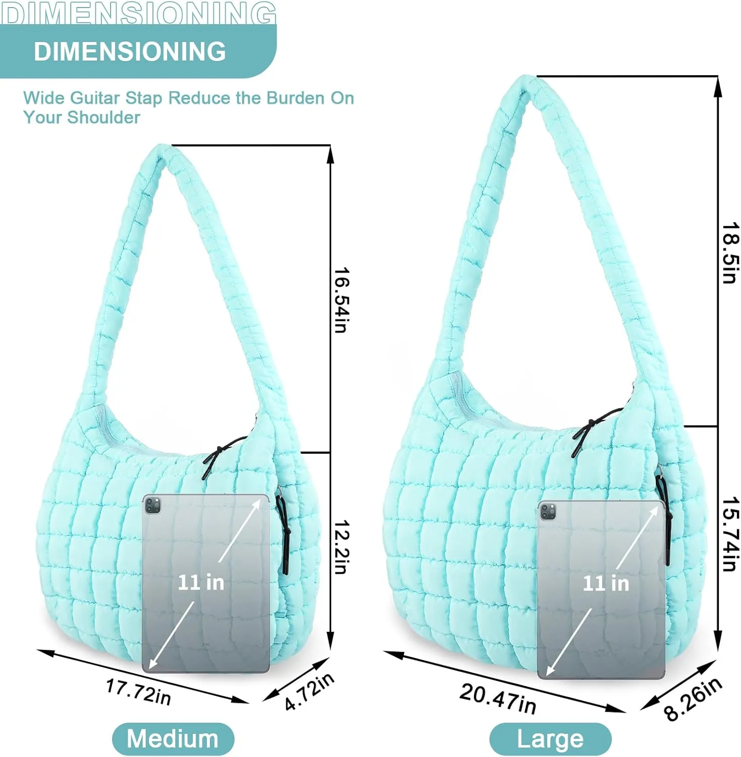 Quilted Puffer Tote Bag Purse Puffy Crossbody Shoulder Bag,Lightweight Nylon Hobo Bag Puffer Carryall Bag for Women Girl