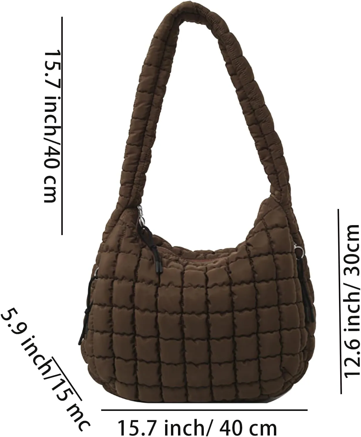 Quilted Puffer Tote Bags for Women Lightweight Quilted Padding Shoulder Bag Satchel Handbag Zip Puffer Bag Green