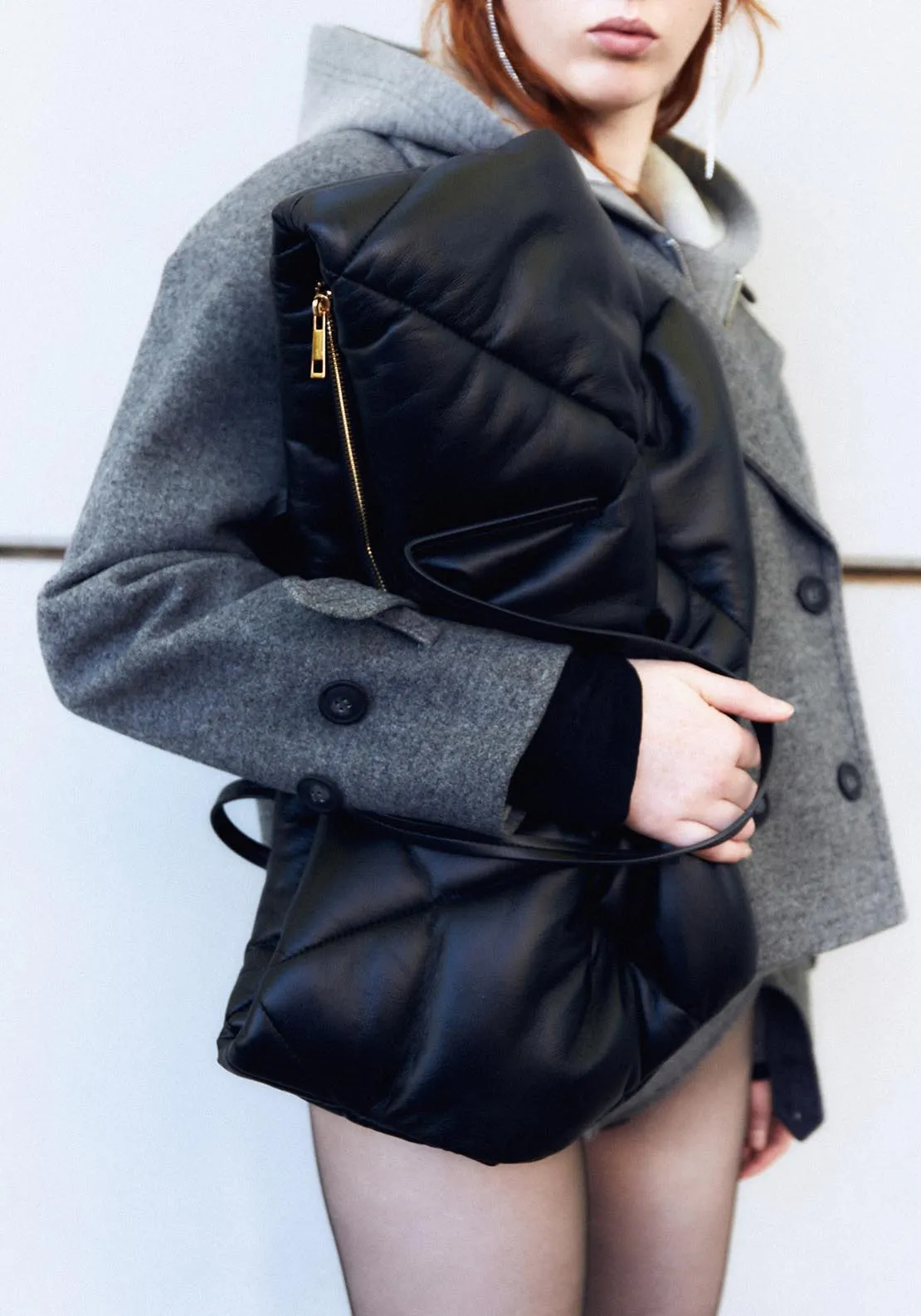 Quilted Shopper Bag - Black
