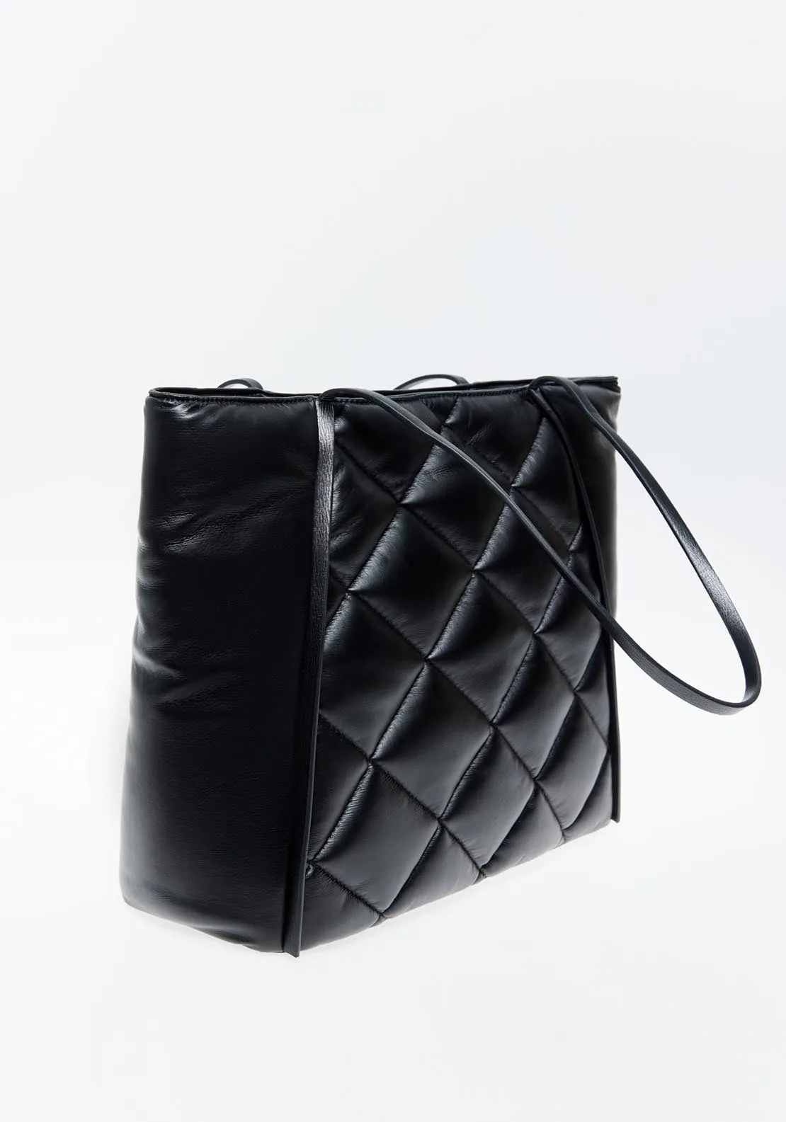 Quilted Shopper Bag - Black