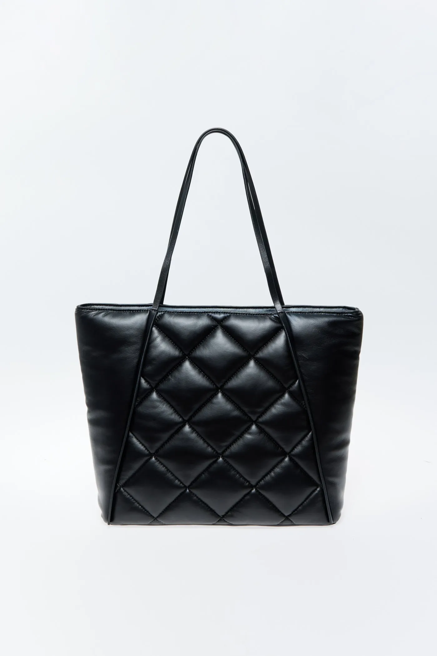 Quilted Shopper Bag - Black