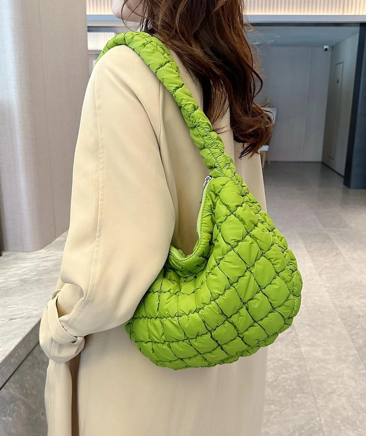 Quilted Tote Bag for Women Puffer Bag Lightweight Padding Shoulder Purse Hobo Bags Satchel Handbag Cloud Bags with Zip 2025